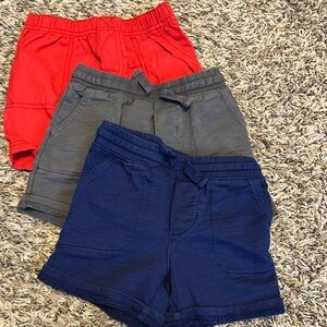 Kids' Red, Gray, and Blue Shorts Set